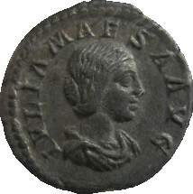 Grandmother to two emperors, Julia Maesa engineered the coup that put her grandson on the throne and then engineered the coup that removed him in favor of his cousin. She had coins struck with her own likeness, such as this example from the Wheaton College Archaeology Museum.