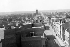 The Clock Church towers over Mosul's Al-Sa'a neighborhood in this 1932 photo (Library of Congress)